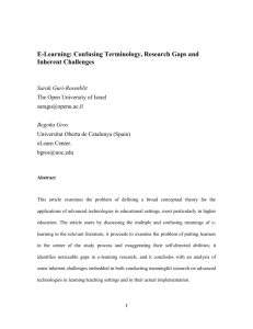 E-Learning: Confusing Terminology, Research Gaps and Inherent