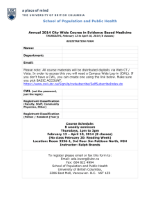 Practicum site: Provincial Infection Control Network – BC