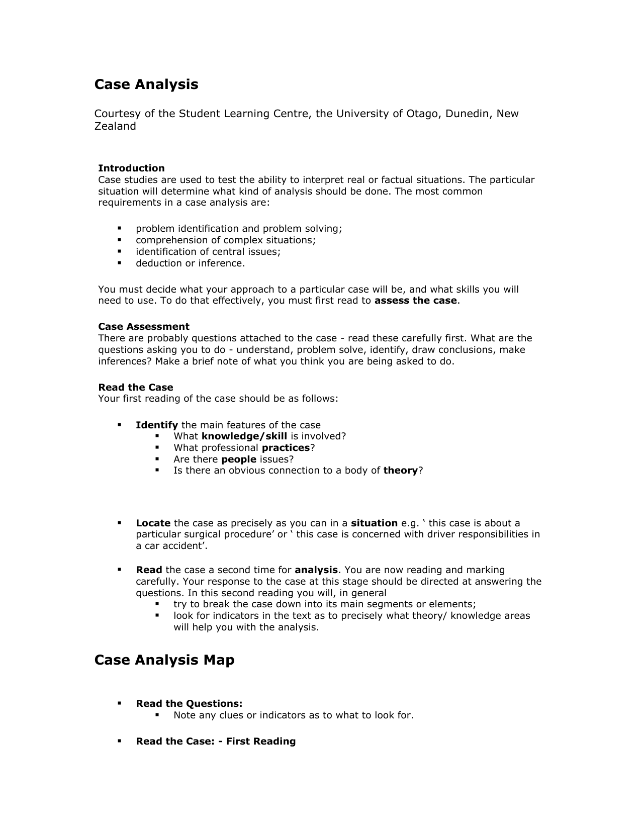 what is a case study analysis examples