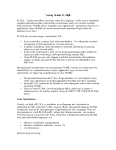 Tuning Oracle PL/SQL