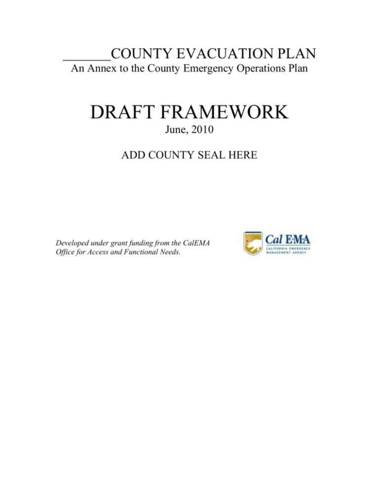 Template Plan Framework - Access and Functional Needs