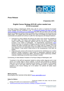 RCR Press Release – response to cancer strategy