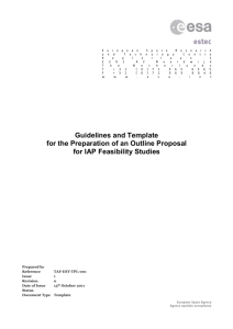ARTES 20 IAP Feasibility Study - Outline Proposal Guide & Template