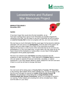 War memorials study day: - Leicestershire County Council