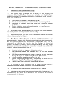 travel, subsistence & other expenses policy & procedures