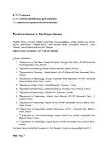 Renal involvement in Castleman disease