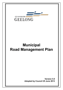 Municipal Road Management Plan