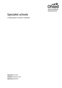 Inspecting specialist schools - Digital Education Resource Archive