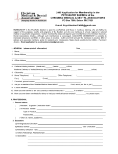 Psychiatry Section Membership Application
