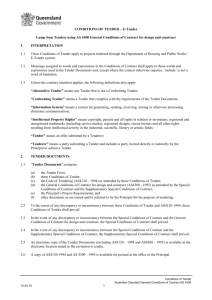 CONDITIONS OF TENDER - Department of Housing and Public Works