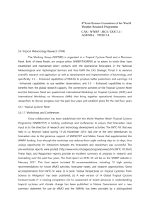 Tropical Meteorology Research (TMR) Report