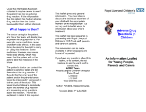 ADRIC leaflet 2 - Adverse Drug Reactions in Children