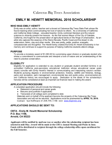 Emily M. Hewitt Memorial 2016 Scholarship Application