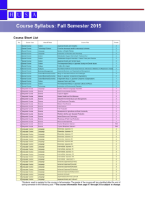 Course Syllabus: Fall Semester 2015