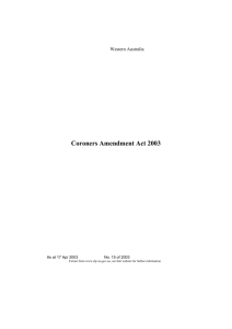 Coroners Amendment Act 2003 - 00-00-03