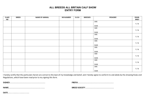 CATTLE ENTRY REQUEST FORM