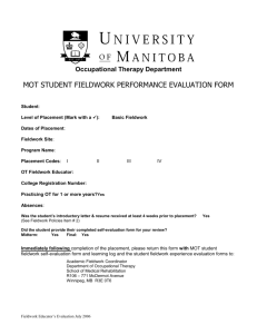 MOT Student Fieldwork Performance Evaluation Form