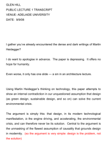 Heidegger, Technology and Un-causal Eco-Design
