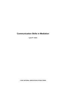 Communication Skills in Mediation - National Association of Realtors
