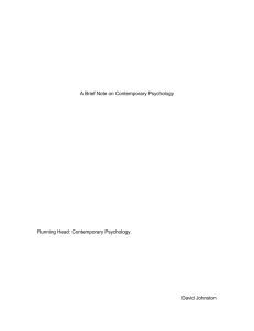 A Brief Note on Contemporary Psychology