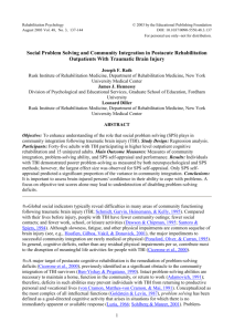 Social Problem Solving and Community Integration in Postacute