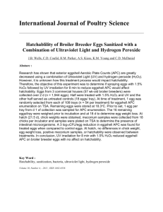 Hatchablility of Broiler Breeder Eggs Sanitized with a
