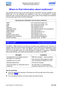 Where to find information about medicines