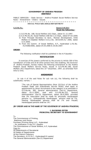 Andhra Pradesh Social Welfare Service Rules – Amendment – Orders