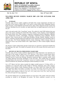 REPUBLIC OF KENYA - Kenya Meteorological Department