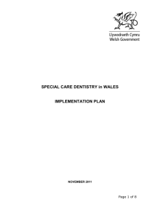 Special Care Dentistry - Implementation Plan