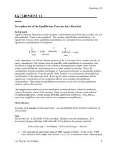 Determination of the Equilibrium Constant for a Reaction