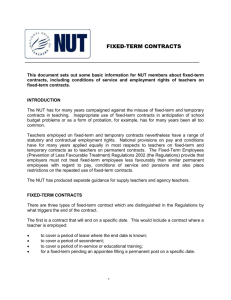 FIXED-TERM CONTRACTS: A BRIEF GUIDE FOR NUT MEMBERS