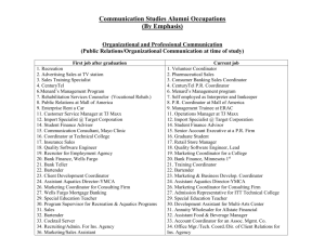 Communication Studies Alumni Occupations