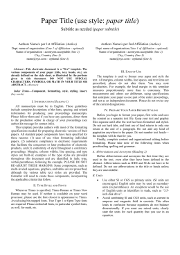 IEEE Format - Paper Template for Research / Review Paper - Final Year ...