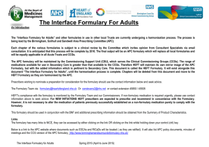 The Interface Formulary For Adults
