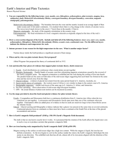 Earth`s Interior and Plate Tectonics