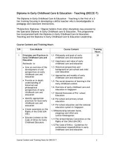 Diploma in Early Childhood Care and Education-Teaching (DECCE-T)