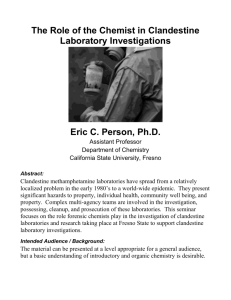 The Role of the Chemist in Clandestine Laboratory Investigations
