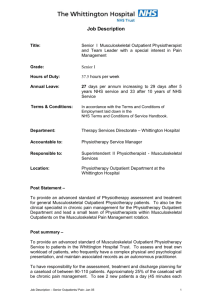 Title: Senior I Musculoskeletal Outpatient