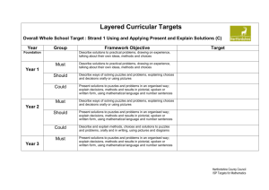 Layered Curricular Targets Present and explain Solutions