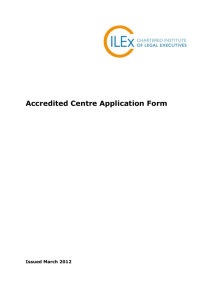 ILEX Accredited Centre Application Centre