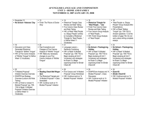 Unit 2 Calendar--Home and Family