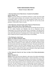 Public Administration Review Volume 74, Issue 2, March 2014 1