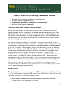 What is Psychiatric Disability and Mental Illness?