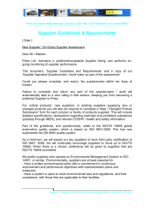Supplier Guidelines