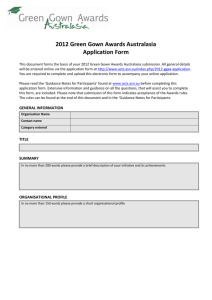 2012 Green Gown Awards Australasia Application Form