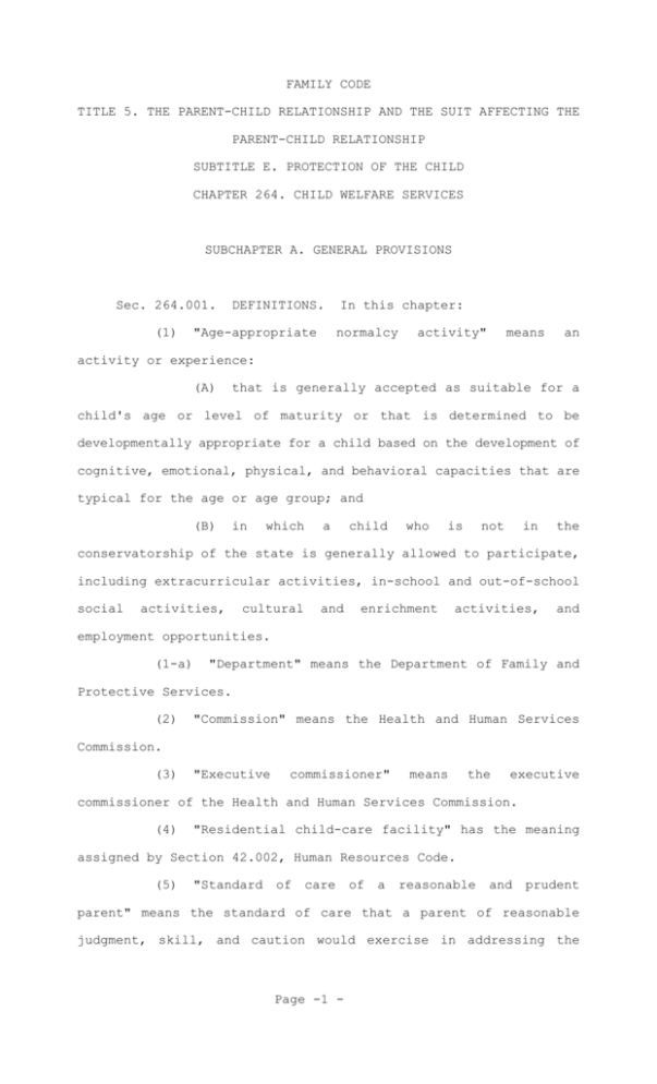 FAMILY CODE TITLE 5 THE PARENT