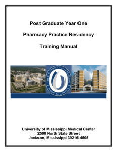 Post Graduate Year One - University of Mississippi Medical Center