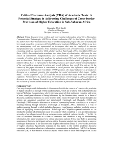 Critical Discourse Analysis (CDA) of Academic Texts: A Potential