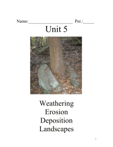 Unit 5-Weathering, Erosion, Deposition and